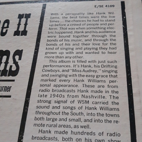 Rare Hank Williams Vinyl - Picture 3 of 6